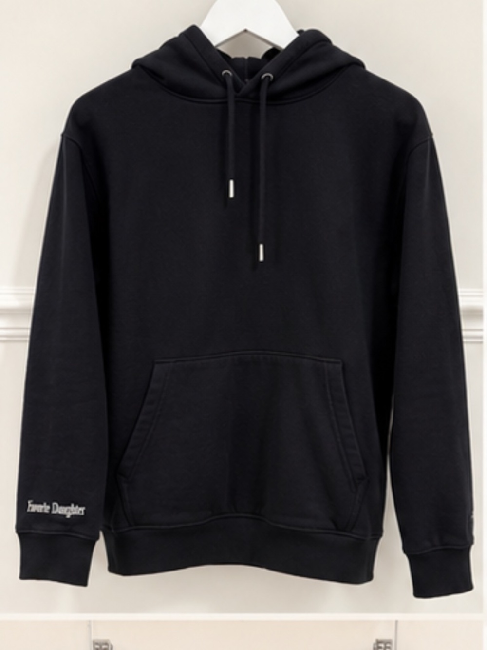 Favorite Daughter Black Embroidered Logo Pullover Hoodie